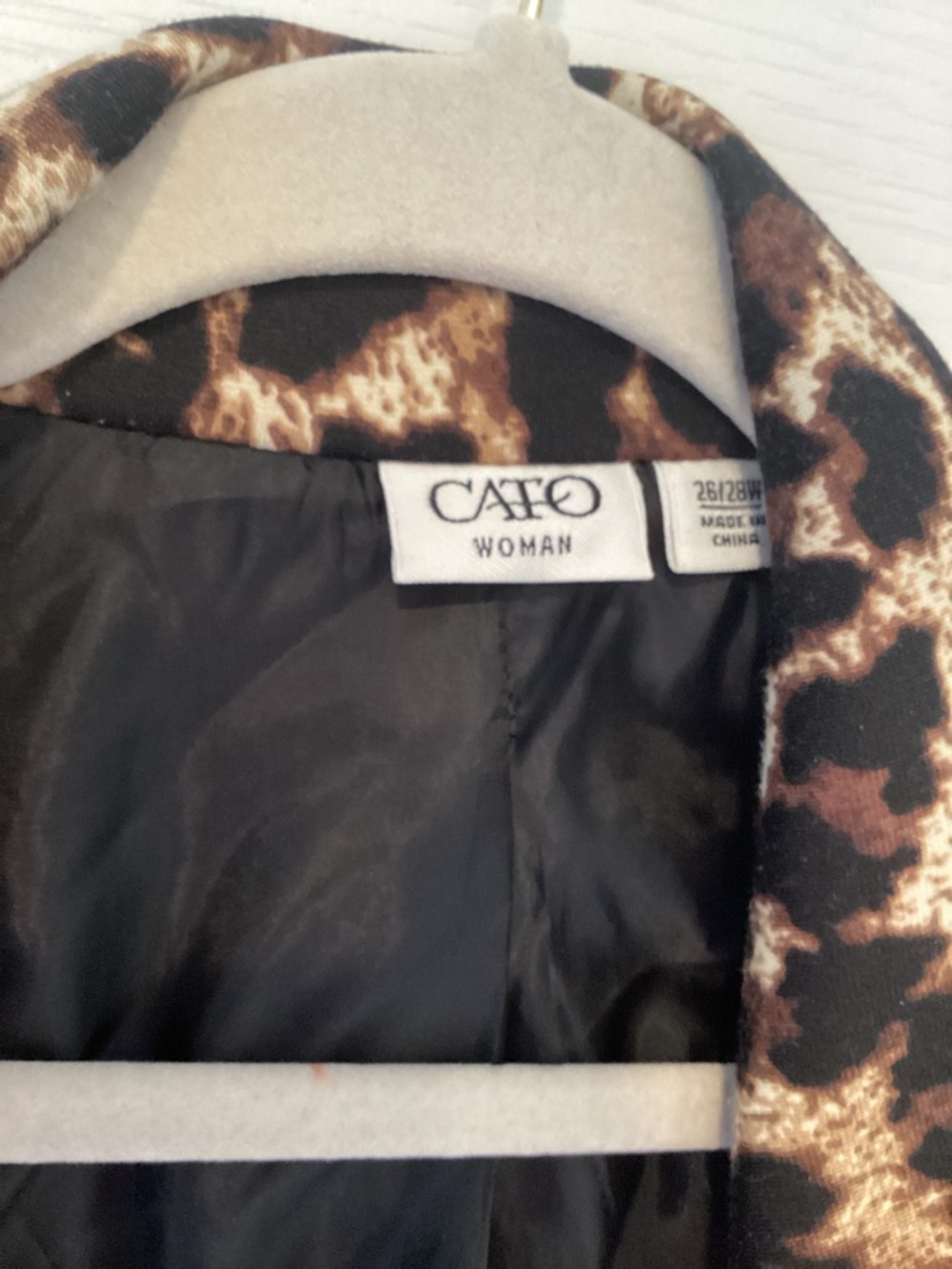 Cato Leopard Print Open-Front Blazer in Brown and Black 26/28W EUC - Picture 2 of 3